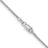 14K White Gold 1.4 mm Polished Chain Necklace, Solid alternate angle