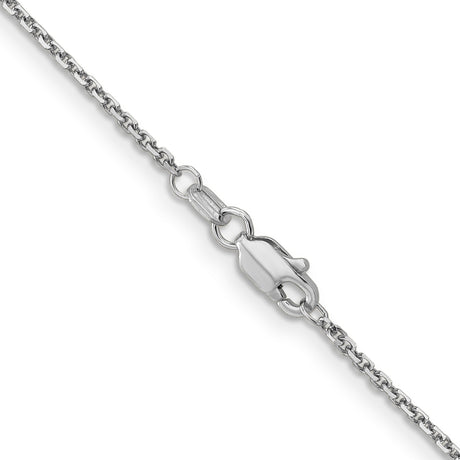 14K White Gold 1.4 mm Polished Chain Necklace, Solid alternate angle