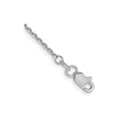 14K White Gold 1.4 mm Polished Chain Anklet, Solid