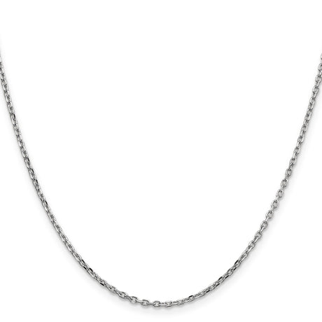 14K White Gold 1.8 mm Polished Chain Necklace, Solid