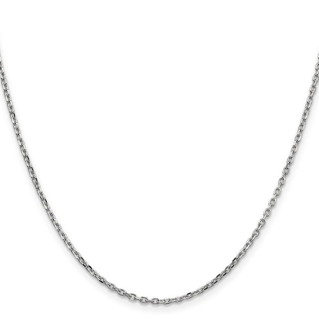 14K White Gold 1.8 mm Polished Chain Necklace, Solid