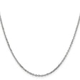 14K White Gold 1.8 mm Polished Chain Necklace, Solid