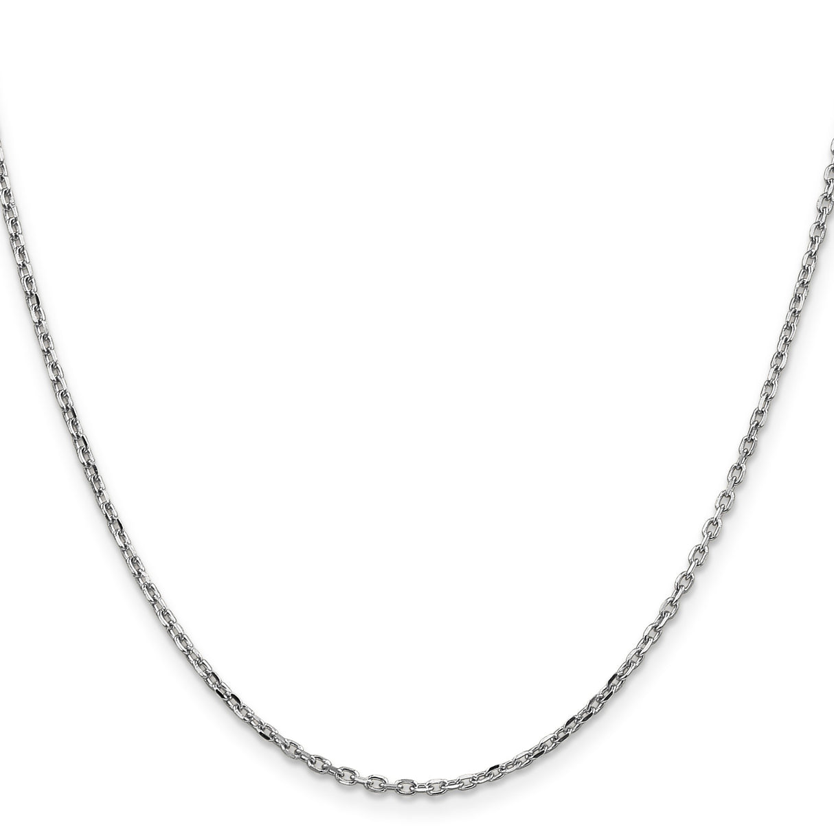 14K White Gold 1.8 mm Polished Chain Necklace, Solid