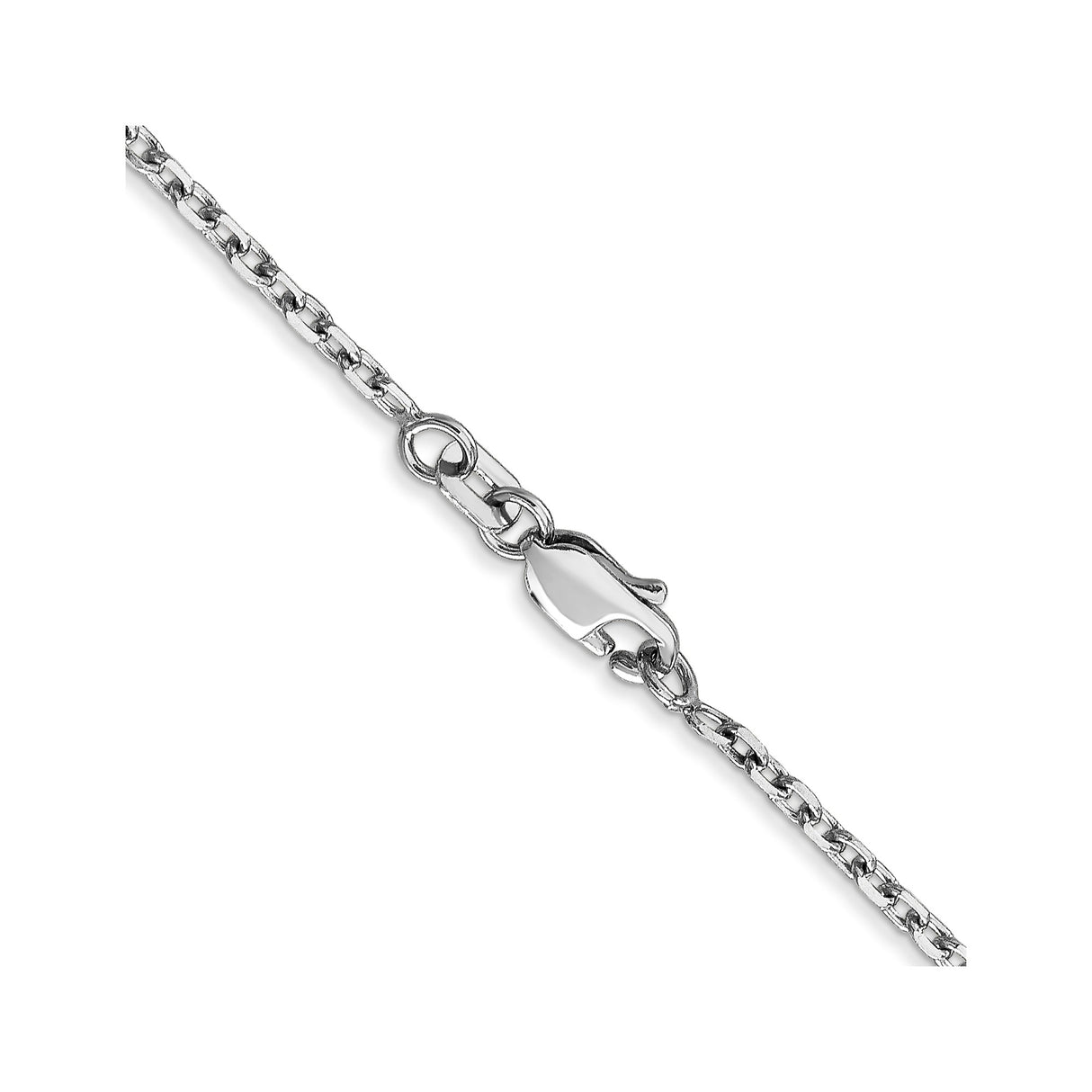 14K White Gold 1.8 mm Polished Chain Necklace, Solid alternate angle