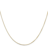 14K Yellow Gold 0.5 mm Box Chain Anklet, Polished