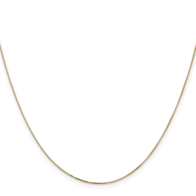 14K Yellow Gold 0.5 mm Box Chain Anklet, Polished