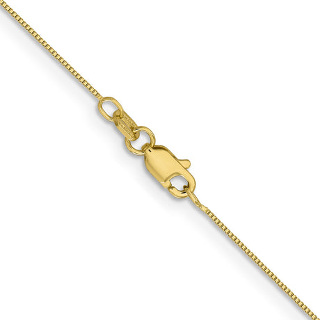 14K Yellow Gold 0.5 mm Box Chain Anklet, Polished alternate angle