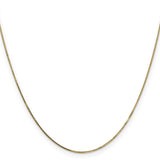 14K Yellow Gold 0.7 mm Box Chain Necklace, Polished