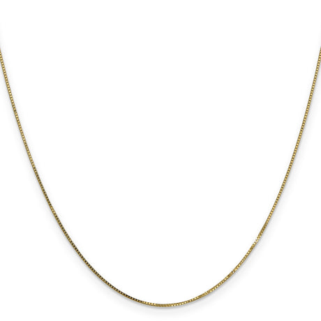 14K Yellow Gold 0.7 mm Box Chain Necklace, Polished