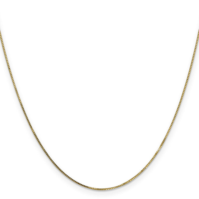 14K Yellow Gold 0.7 mm Box Chain Necklace, Polished