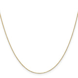 14K Yellow Gold 0.65 mm Polished Chain Necklace, Solid
