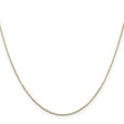 14K Yellow Gold 0.8 mm Polished Chain Necklace, Solid