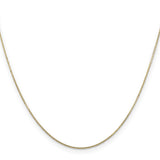 14K Yellow Gold 0.8 mm Polished Chain Necklace, Solid