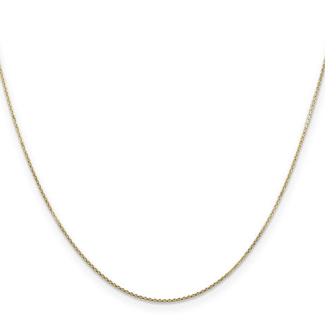 14K Yellow Gold 0.8 mm Polished Chain Necklace, Solid