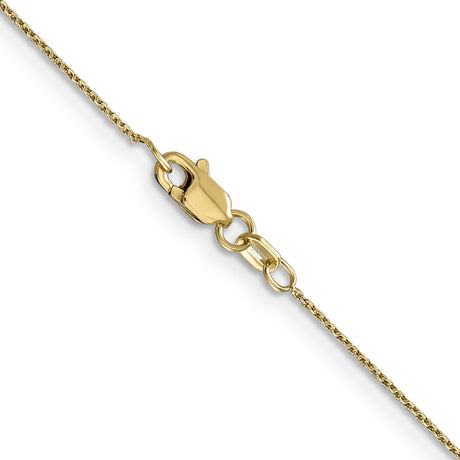 14K Yellow Gold 0.8 mm Polished Chain Necklace, Solid alternate angle