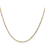 14K Yellow Gold 1.4 mm Polished Chain Necklace, Solid