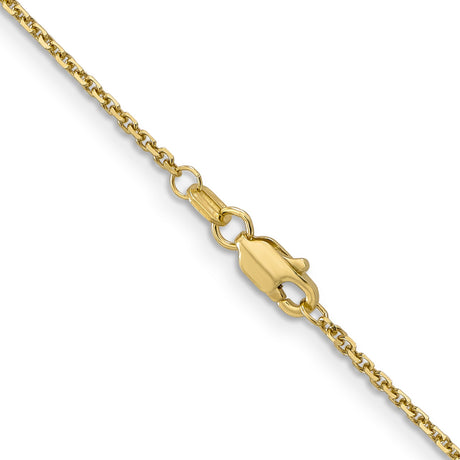 14K Yellow Gold 1.4 mm Polished Chain Necklace, Solid alternate angle