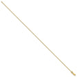 14K Yellow Gold 1.4 mm Polished Chain Anklet, Solid