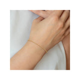 14K Yellow Gold 1.4 mm Polished Chain Anklet, Solid detail view