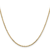 14K Yellow Gold 1.8 mm Polished Chain Necklace, Solid