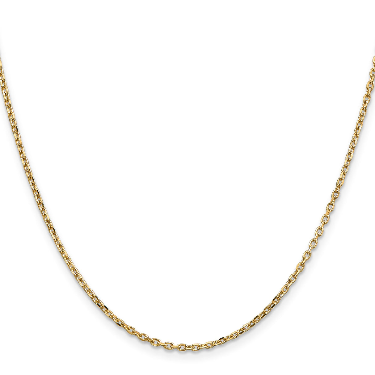 14K Yellow Gold 1.8 mm Polished Chain Necklace, Solid