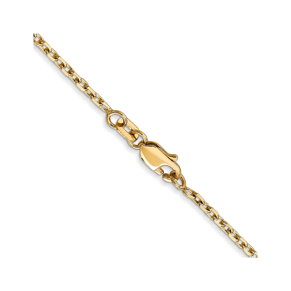 14K Yellow Gold 1.8 mm Polished Chain Necklace, Solid alternate angle