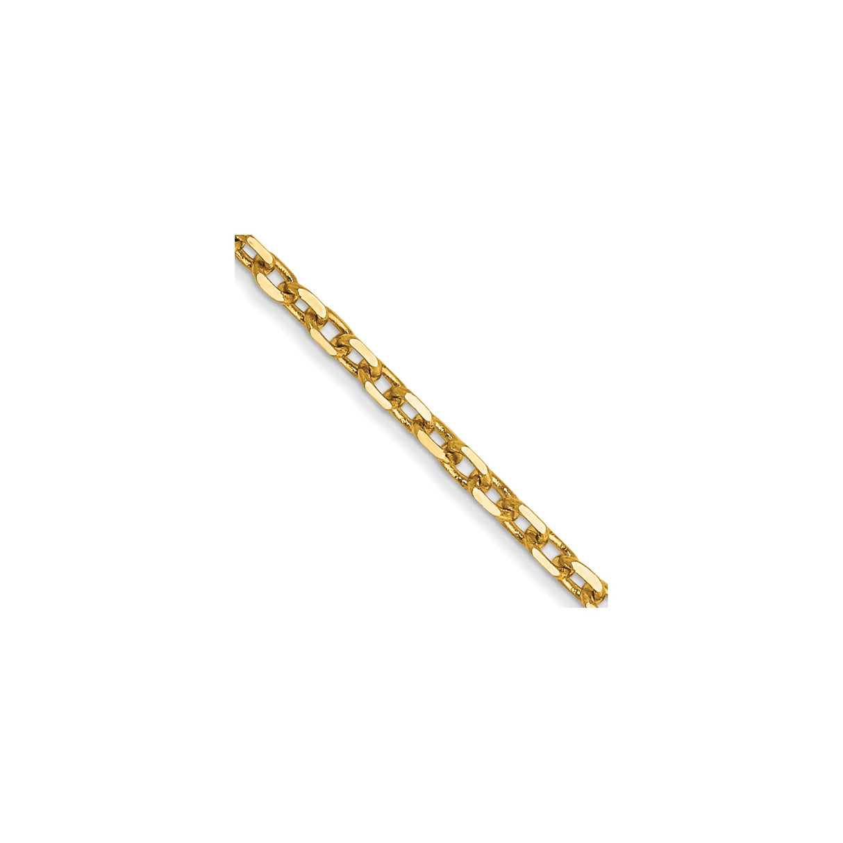 14K Yellow Gold 1.8 mm Polished Chain Necklace, Solid detail view