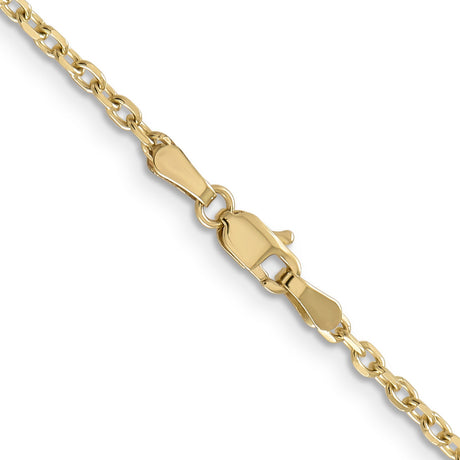14K Yellow Gold 2.2 mm Polished Chain Necklace, Solid alternate angle