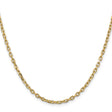 14K Yellow Gold 3 mm Polished Chain Necklace, Solid