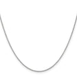 14K White Gold 1.2 mm Polished Chain Necklace, Solid