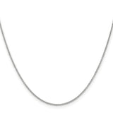 14K White Gold 1.2 mm Polished Chain Necklace, Solid