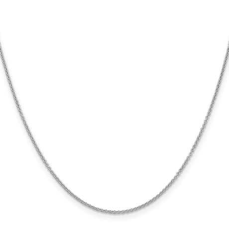 14K White Gold 1.2 mm Polished Chain Necklace, Solid