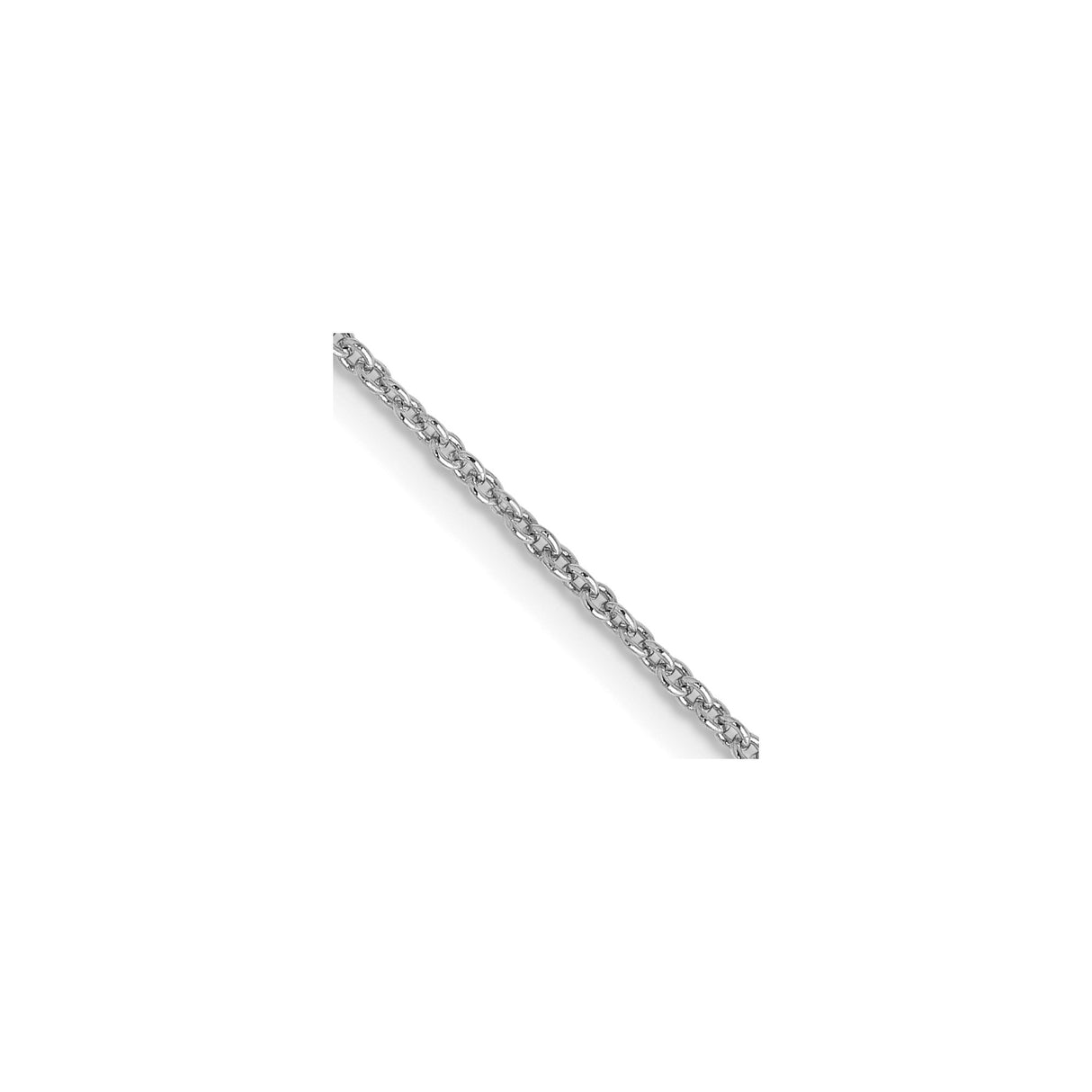 14K White Gold 1.2 mm Polished Chain Necklace, Solid detail view