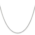 14K White Gold 1.4 mm Polished Chain Necklace, Solid