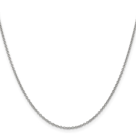 14K White Gold 1.4 mm Polished Chain Necklace, Solid
