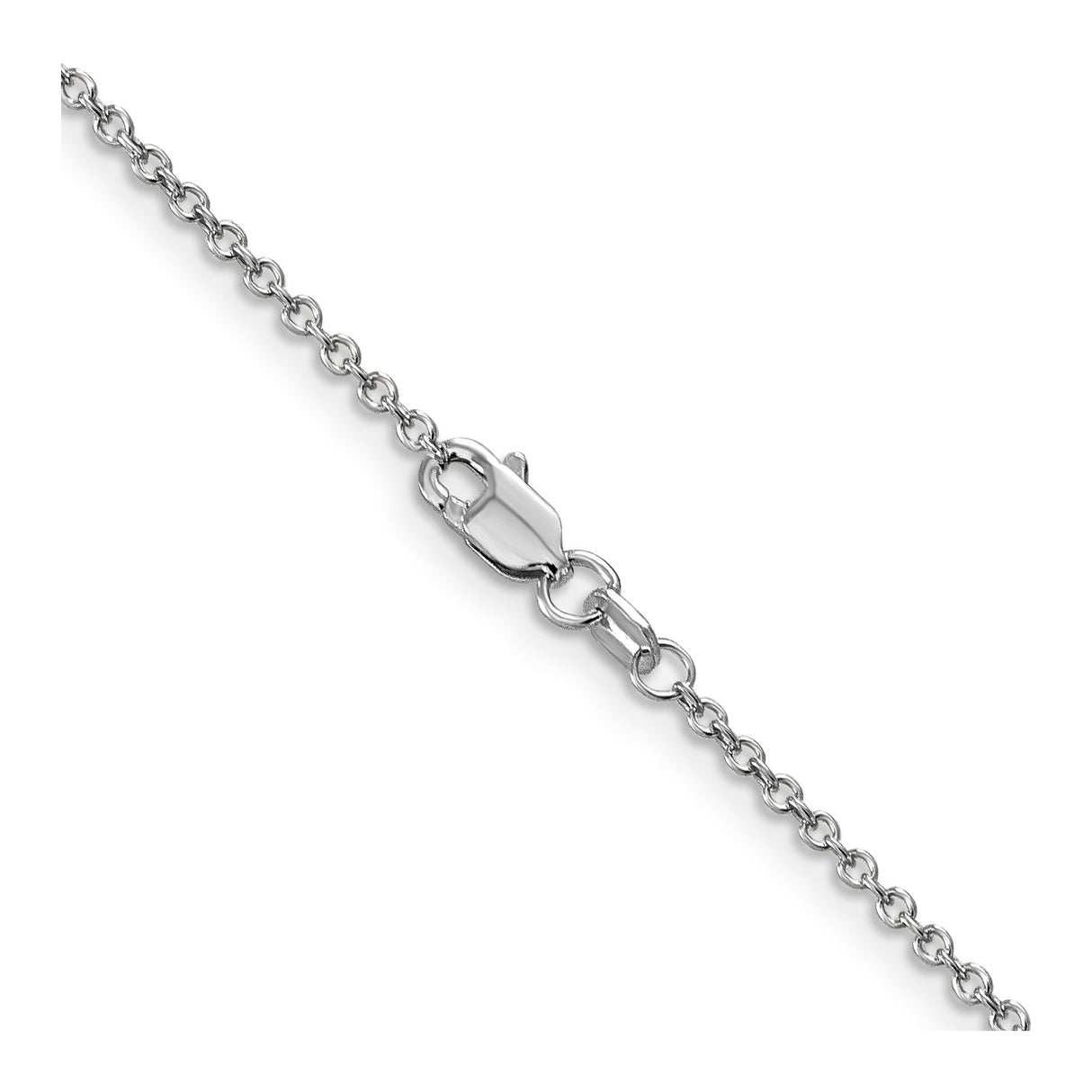 14K White Gold 1.4 mm Polished Chain Necklace, Solid alternate angle