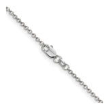 14K White Gold 1.4 mm Polished Chain Necklace, Solid alternate angle