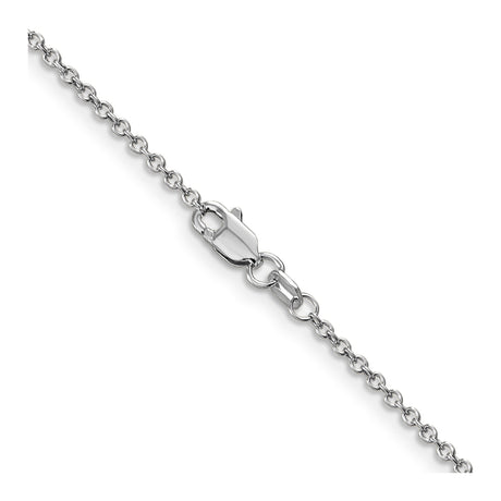 14K White Gold 1.4 mm Polished Chain Necklace, Solid alternate angle