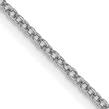 14K White Gold 1.4 mm Polished Chain Necklace, Solid detail view