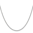 14K White Gold 1.6 mm Polished Chain Necklace, Solid