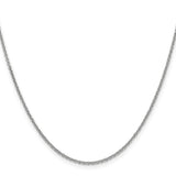 14K White Gold 1.6 mm Polished Chain Necklace, Solid