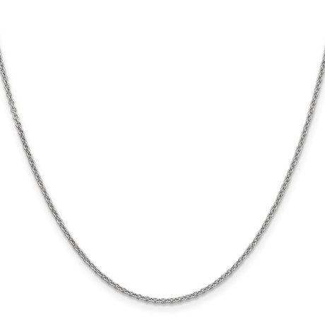 14K White Gold 1.6 mm Polished Chain Necklace, Solid