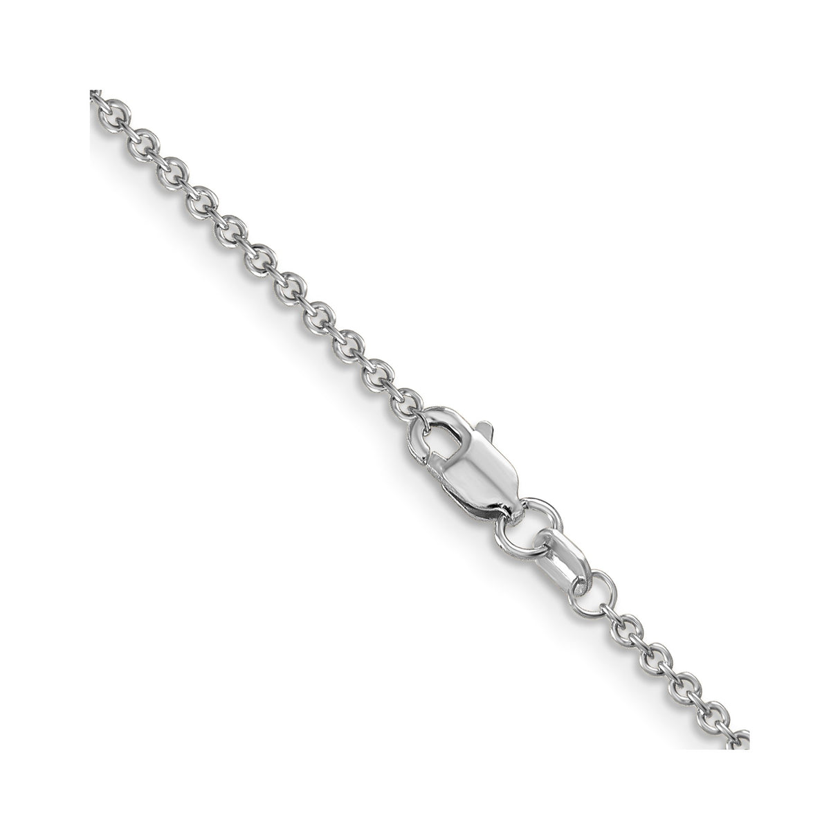 14K White Gold 1.6 mm Polished Chain Necklace, Solid alternate angle