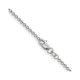 14K White Gold 1.6 mm Polished Chain Necklace, Solid alternate angle