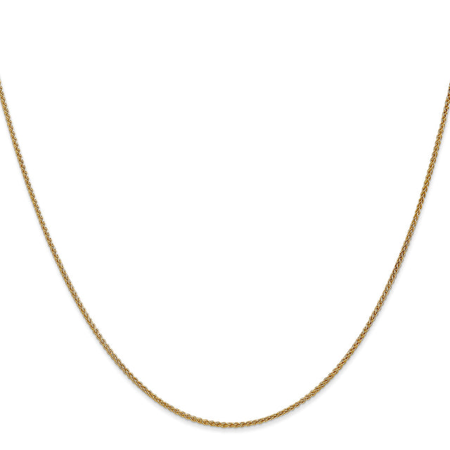 14K Yellow Gold 1.25 mm Polished Chain Necklace, Solid