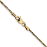 14K Yellow Gold 1.25 mm Polished Chain Necklace, Solid alternate angle