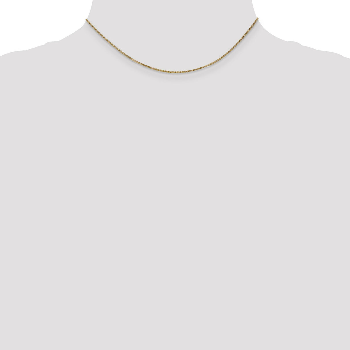 14K Yellow Gold 1.25 mm Polished Chain Necklace, Solid detail view