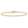 14K Yellow Gold 1.25 mm Polished Chain Bracelet, Solid