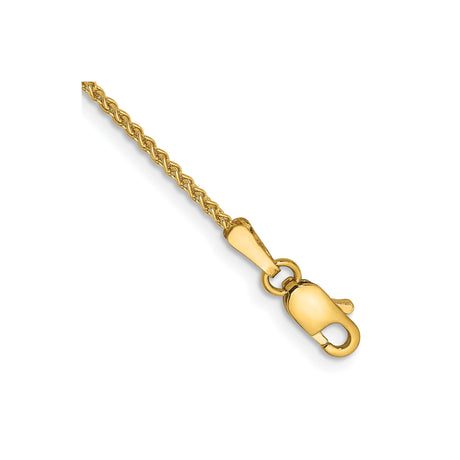 14K Yellow Gold 1.25 mm Polished Chain Anklet, Solid alternate angle