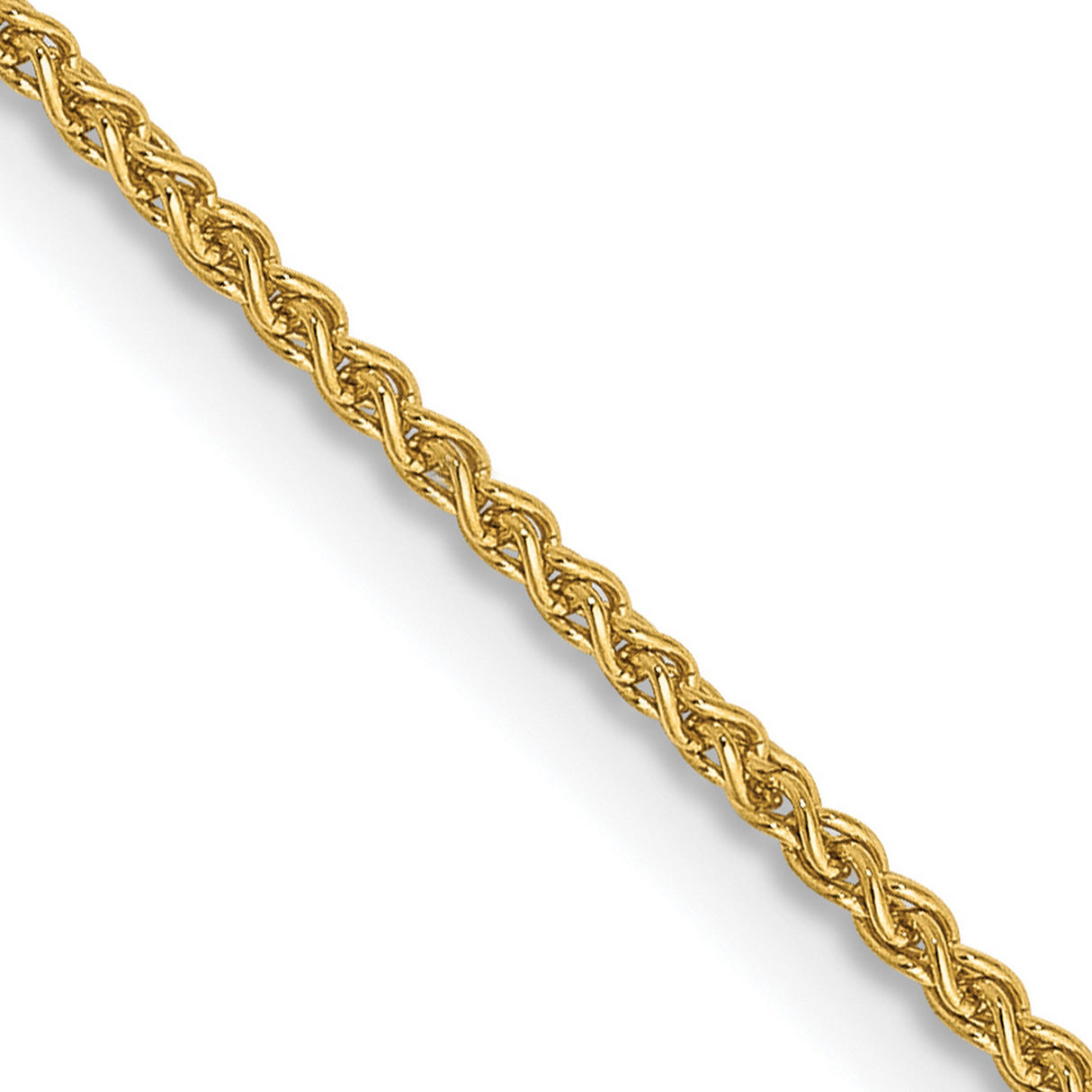 14K Yellow Gold 1.25 mm Polished Chain Necklace, Solid detail view